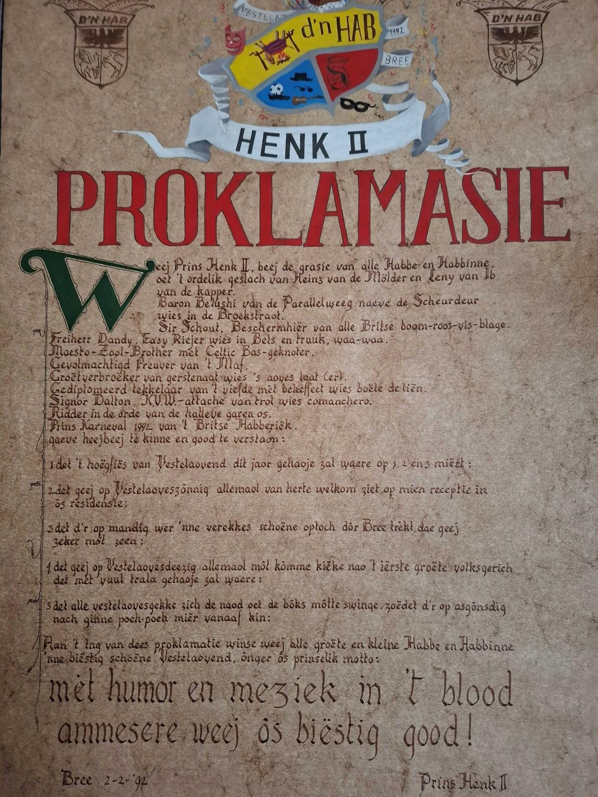 Proklamasie Prins Henk 2e