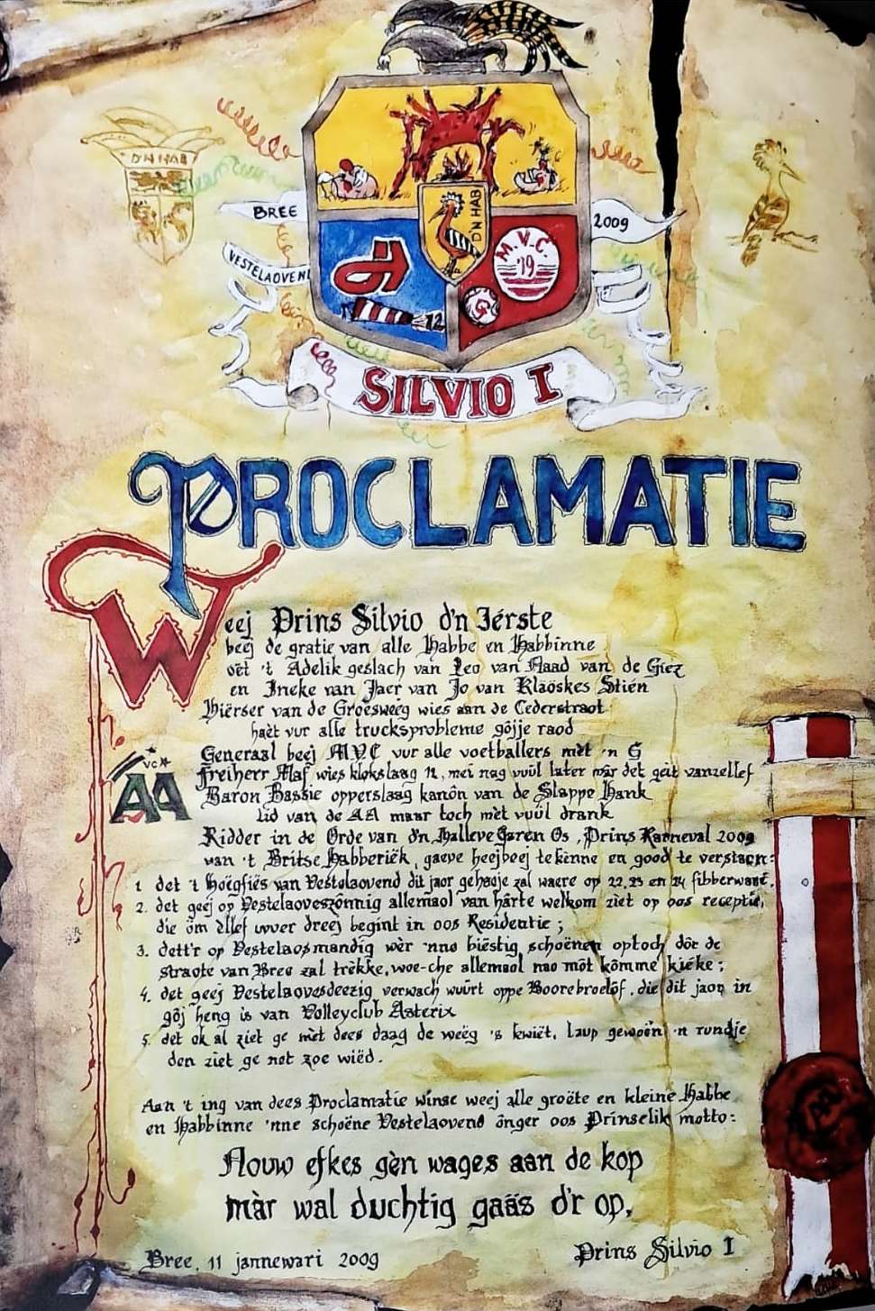 Proklamasie Prins Silvio 1e