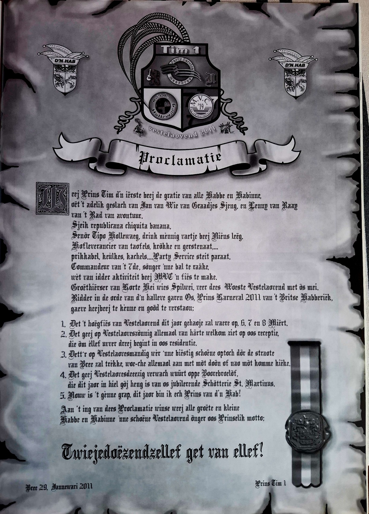 Proclamatie Prins Tim 1e