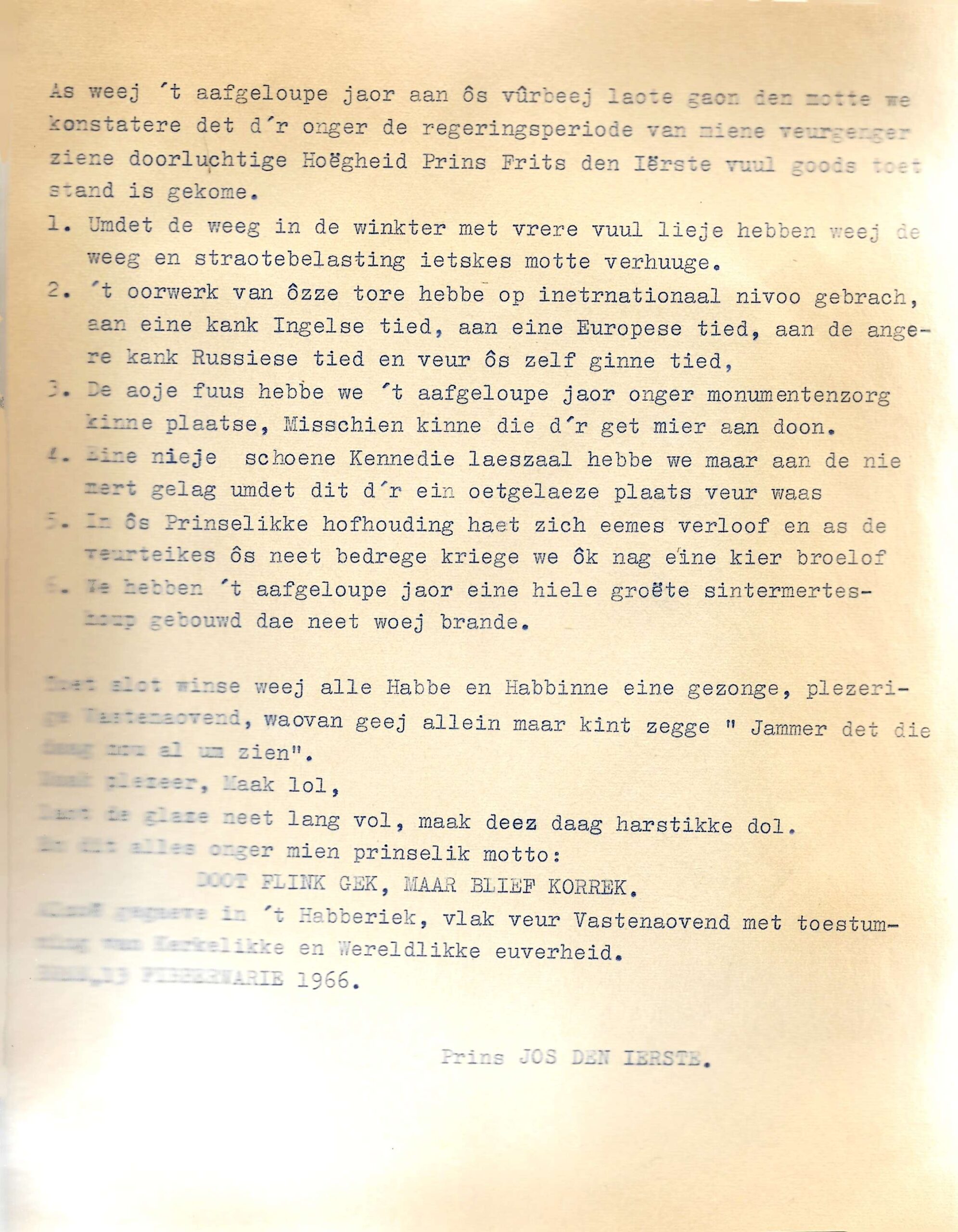 Detail Proklamatie Prins Jos 1e