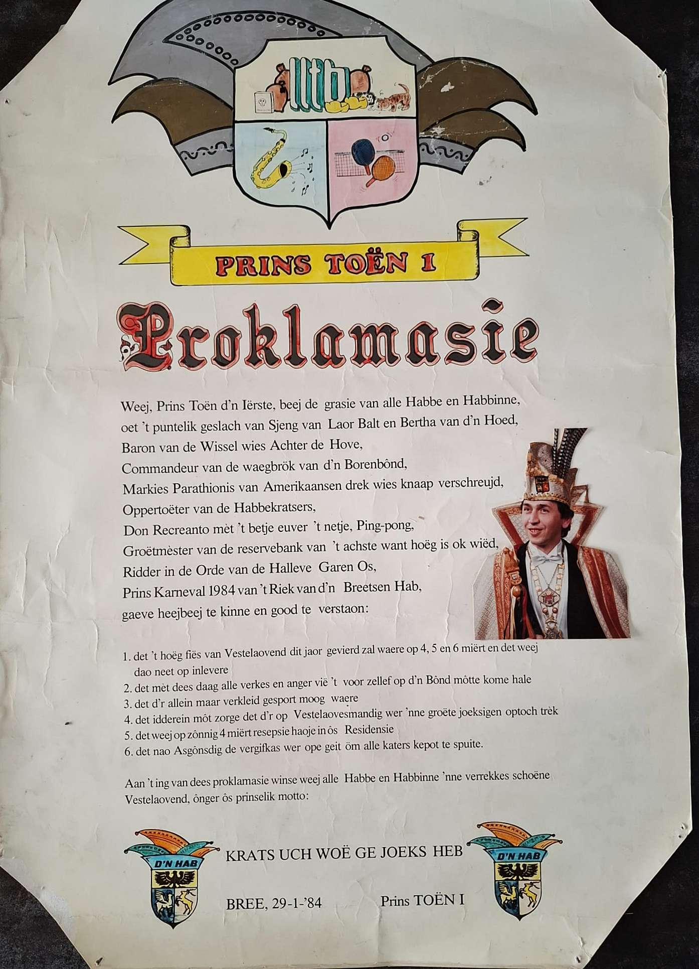 Proklamatie Prins Toën 1e