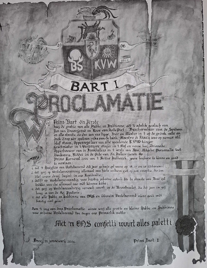 Proklamatie Prins Bart 1e (1)
