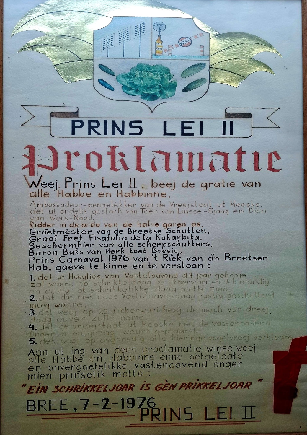 Proklamatie Prins Lei 2e
