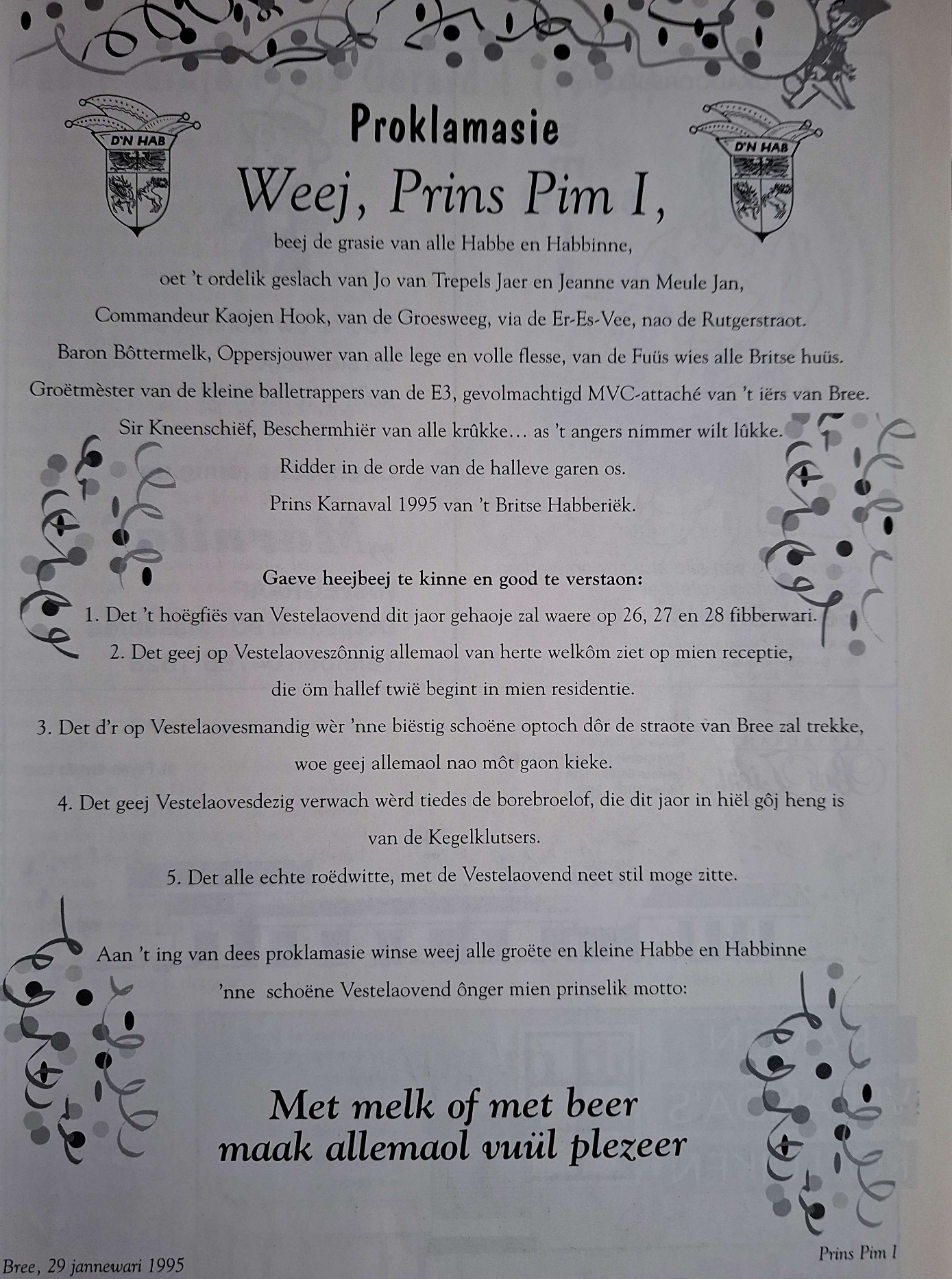 Proklamatie Prins Pim 1e