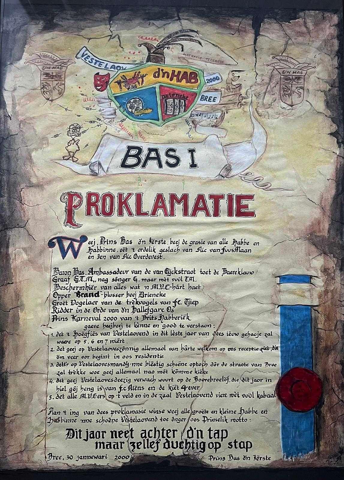 Proklamatie Prins Bas 1e